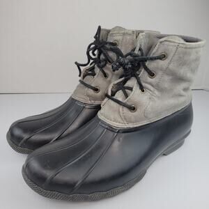 Sperry Saltwater duck rain boots gray and black size 11M